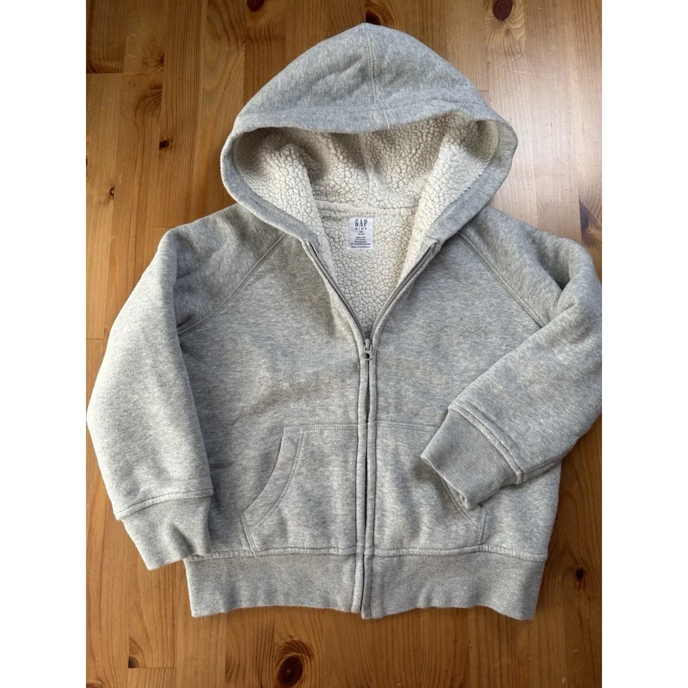 GAP Kids Soft‎ Sherpa Lined Joggers & Full Zip Hoodie Set Size 4/5